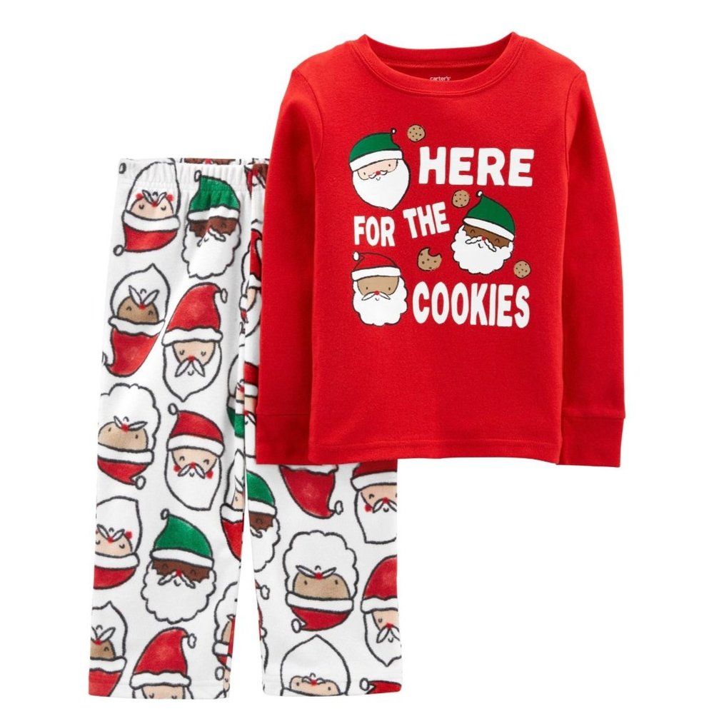 Carter's 3T Toddler Girl/Boy Christmas Santa 2 Piece Fleece Pajama Set NWT